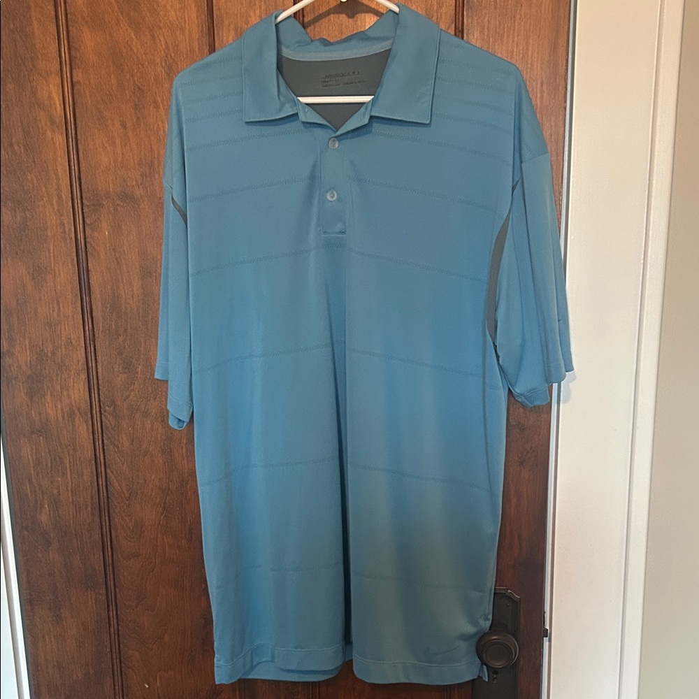 Nike Men's Teal Golf Polo with Gray accents Shirt